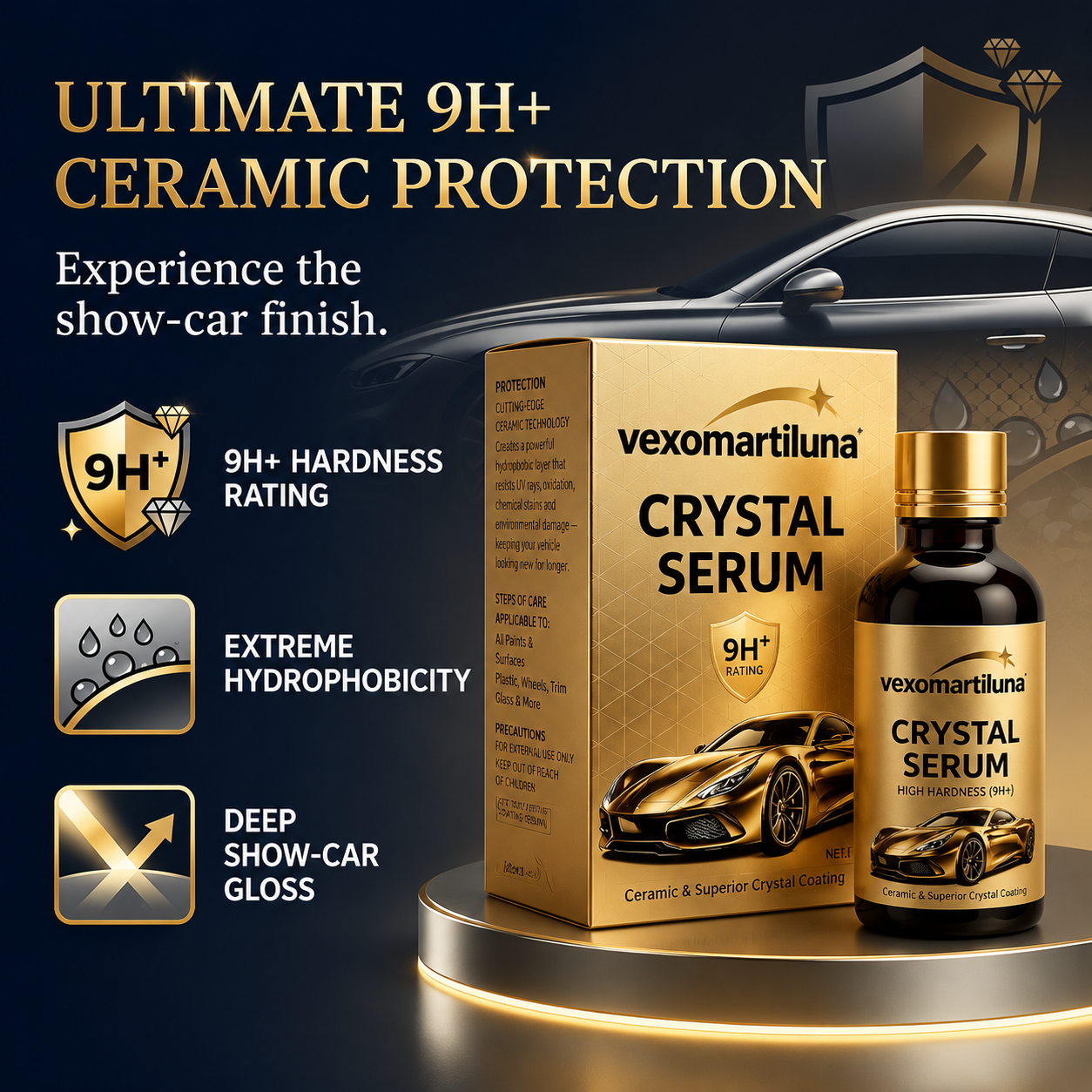 Vexomartiluna Graphene Ceramic Coating – 9H Scratch Protection